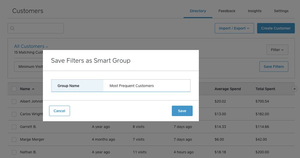 Save filtered groups as Smart Groups.