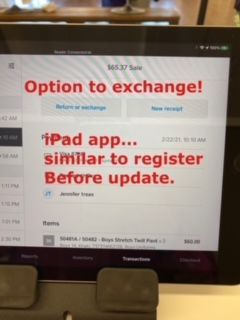 Before register update, similar to app with option to exchange.