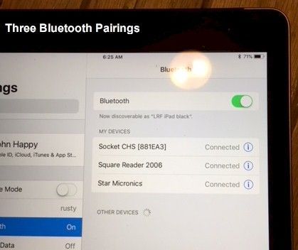Bluetooth Pairings on iPad