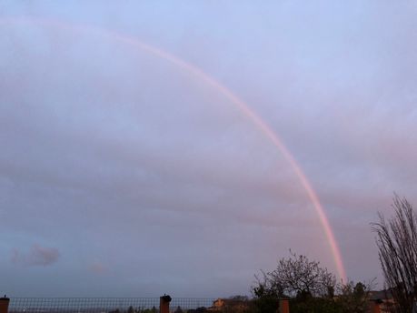Sunrise in Vallejo, CA with bonus rainbow!