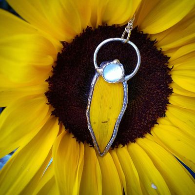 Sunflower Petal Pearl Necklace.jpg