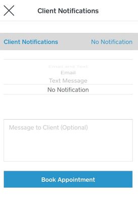 Notification options when creating an appointment from the Appointments app.