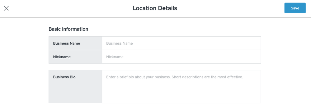 Navigate to the Booking site section > Edit Location Details > Business Bio.