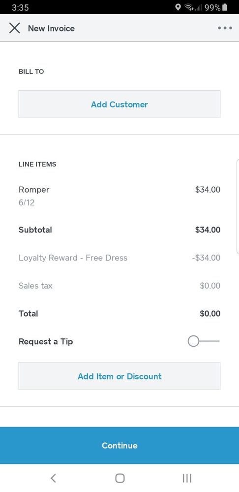 item + discount, no tax or ship = correct