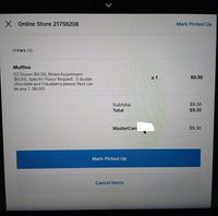 Online order screen with print order ticket option disabled