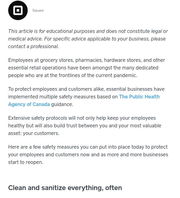 A preview of the Town Square blog ‘5 Ways Retailers Can Maintain A Safe and Healthy Workplace for Employees’. Click the link to read the full post!